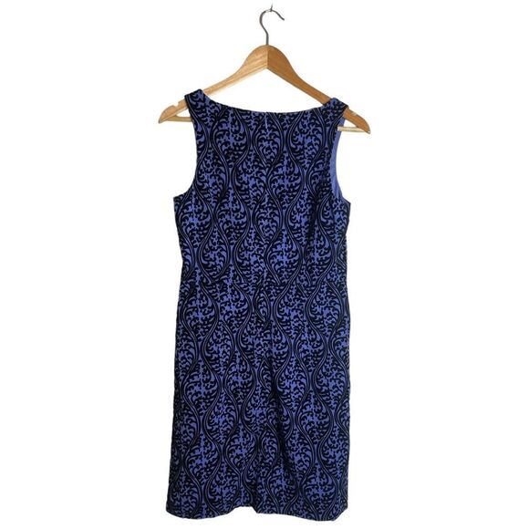 Ann Taylor Loft Factory Periwinkle & Black Velveteen Tapestry Damask Dress - Picture 10 of 15